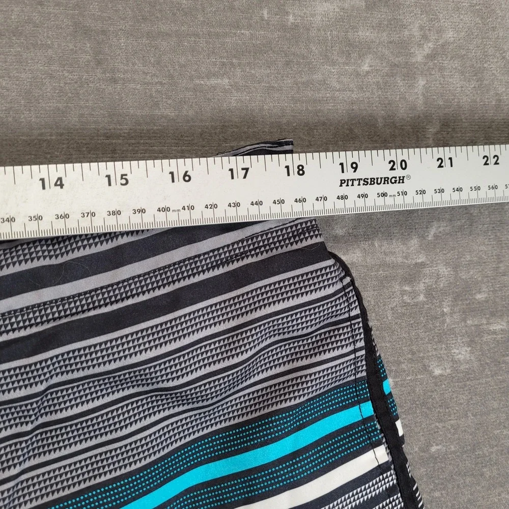 Ocean Pacific OP Y2K Mens Trunks Large 36-38 Striped‎ Teal Black Board Shorts